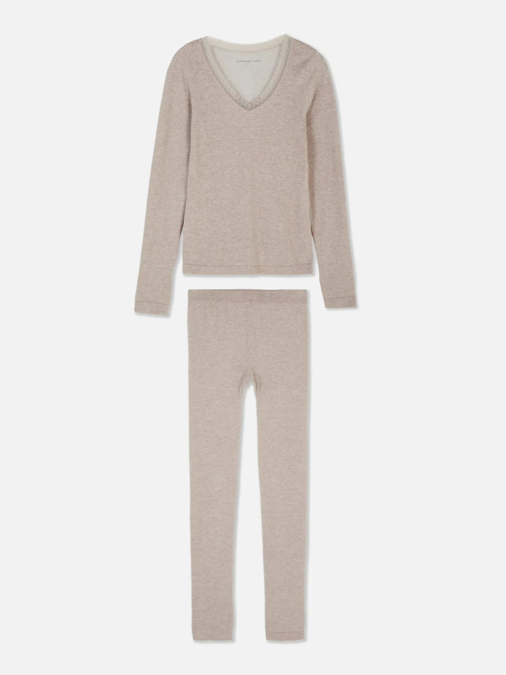 Pyjama à Manches Longues Avec Finitions En Dentelle