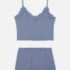 Pyjama Caraco Court Et Short Froissés