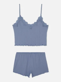 Pyjama Caraco Court Et Short Froissés