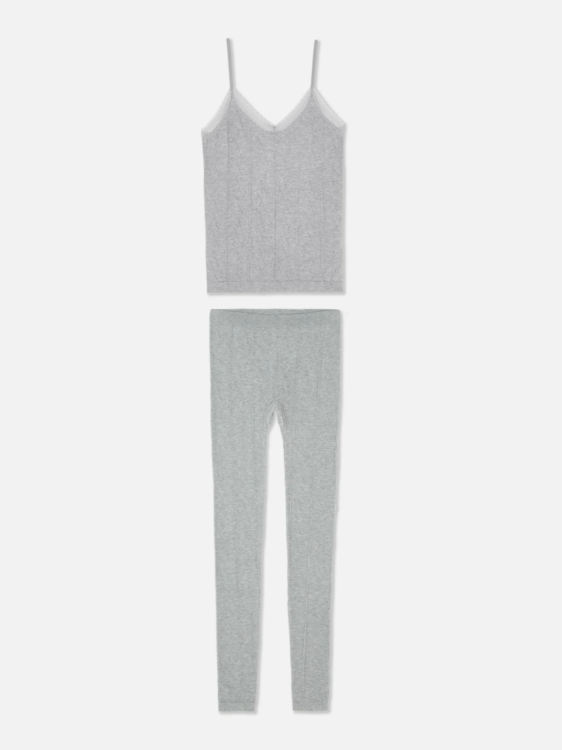 Pyjama Caraco En Maille Torsadée