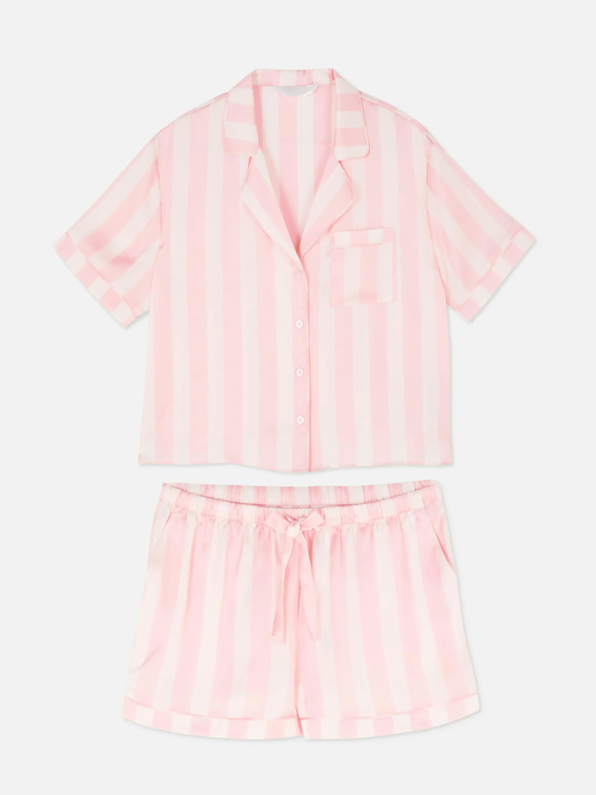Pyjama Chemise Et Short En Satin