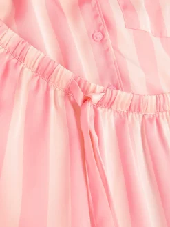Pyjama Chemise Et Short En Satin