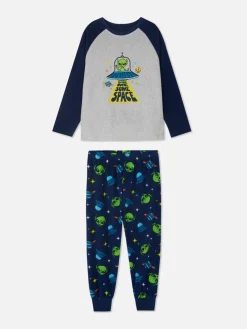 Pyjama En Molleton à Motif Spatial