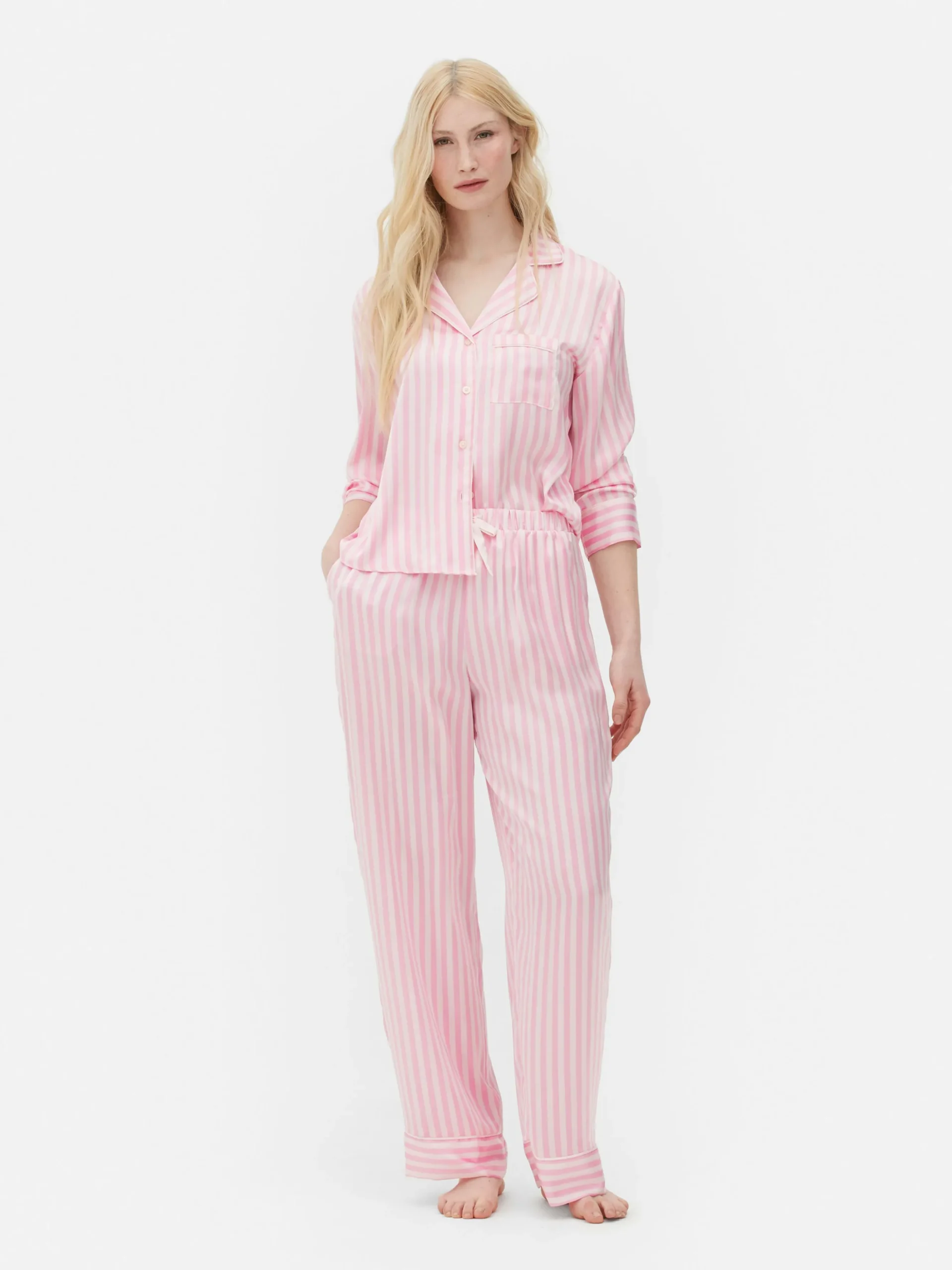 Pyjama En Satin à Manches Longues