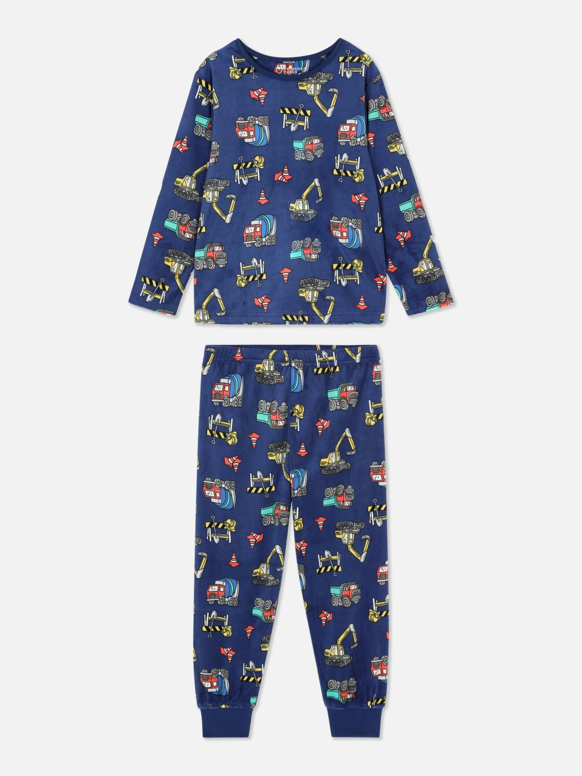 Pyjama Long En Velours à Motif Chantier