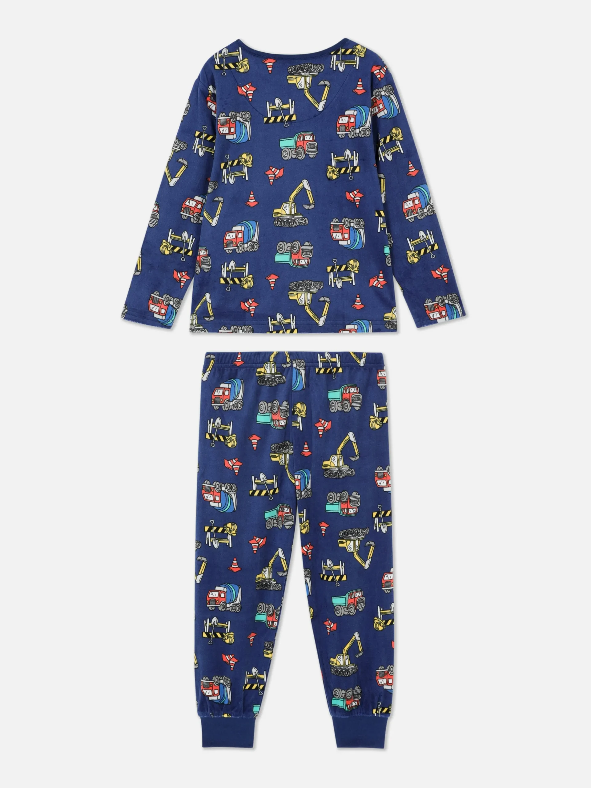 Pyjama Long En Velours à Motif Chantier