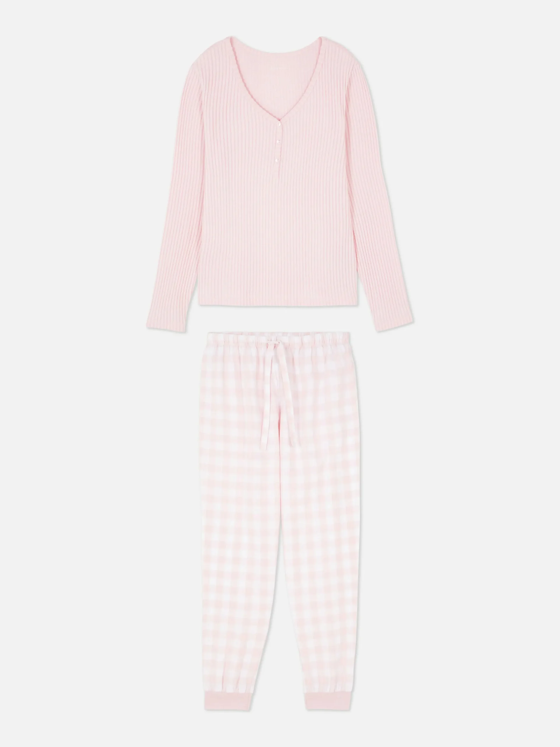 Pyjama T-shirt Boutonné Et Pantalon à Motifs