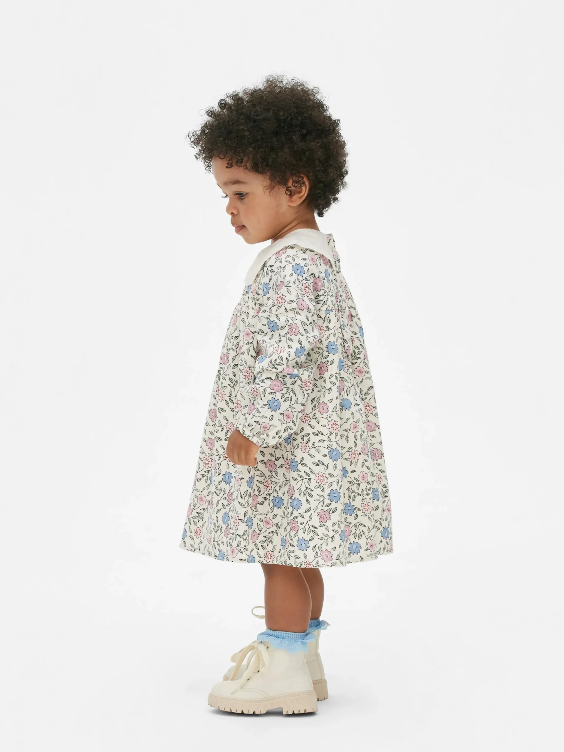 Robe à Col Et à Motif Floral