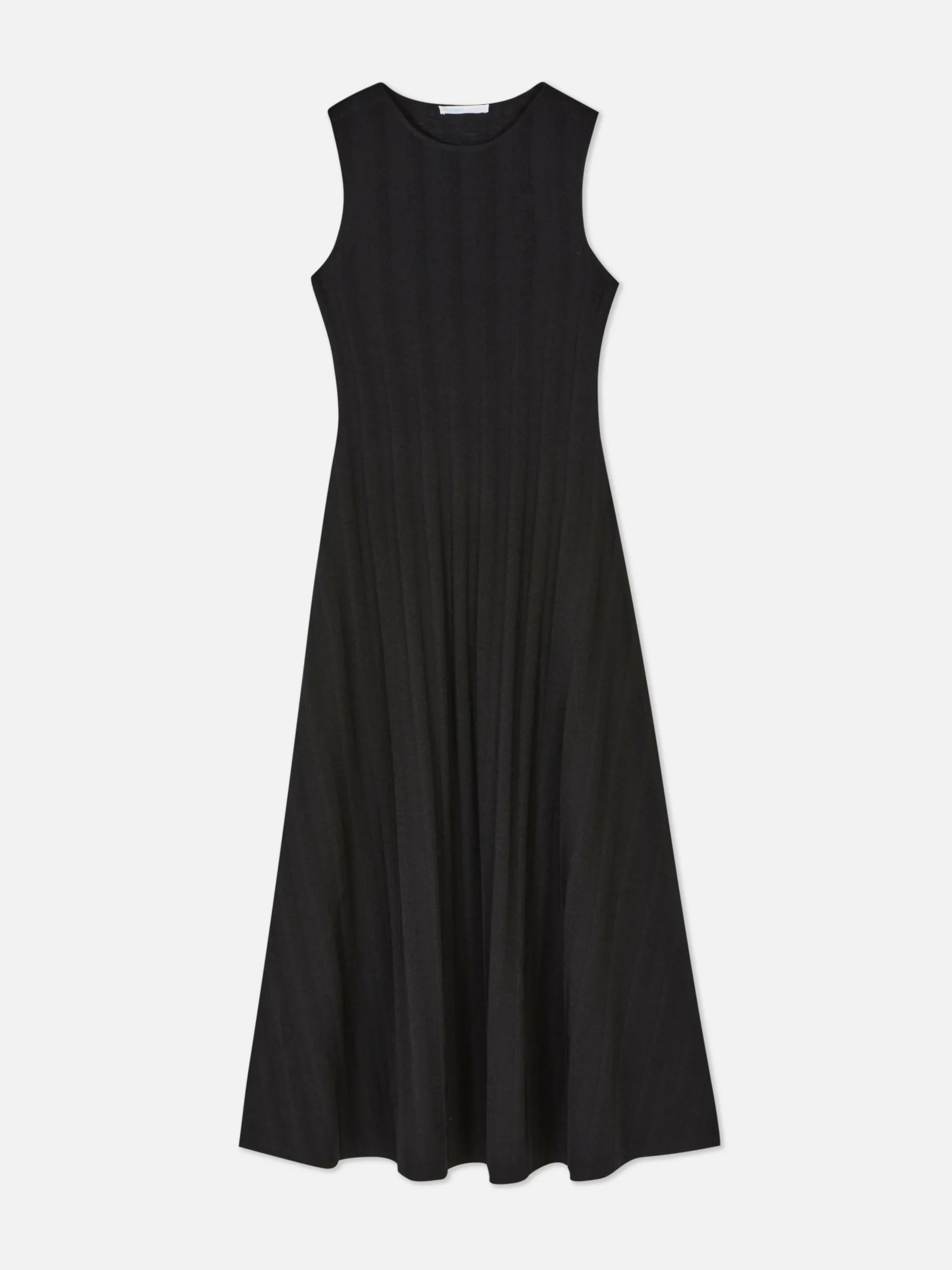 Robe Longue Texturée Sans Manches à Rayures