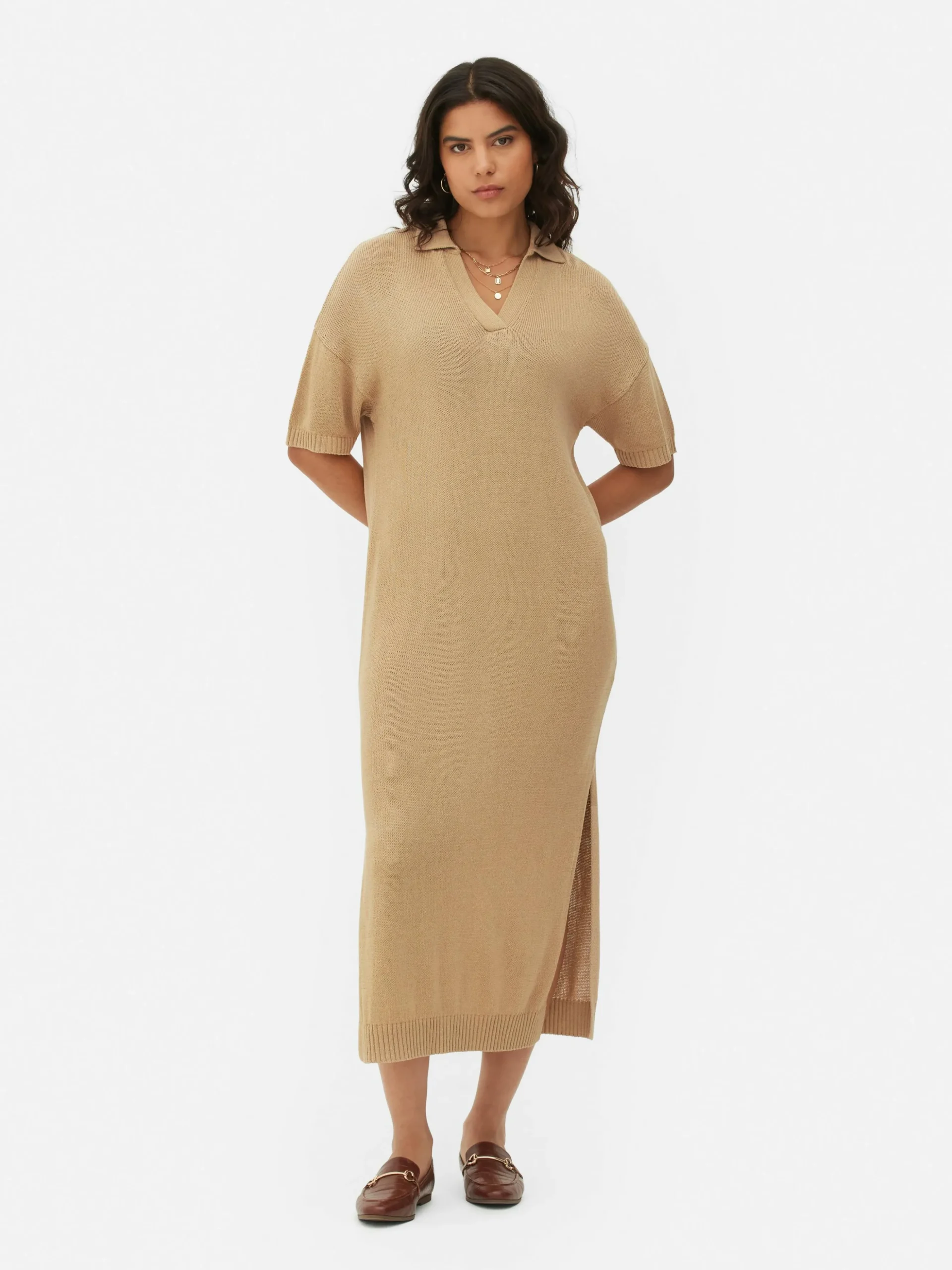 Robe Mi-longue Avec Col En V
