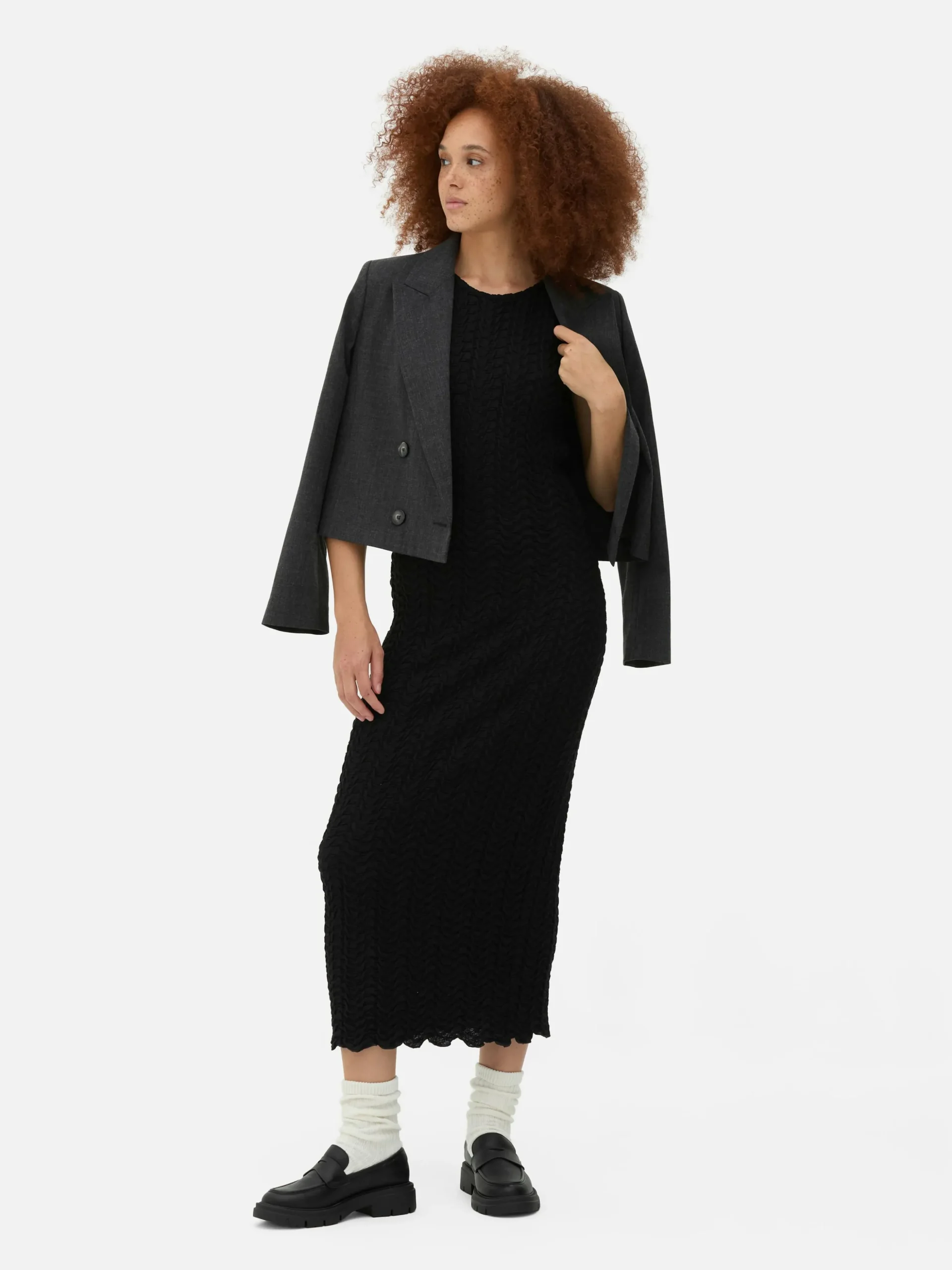 Robe Mi-longue Texturée à Dos Nageur