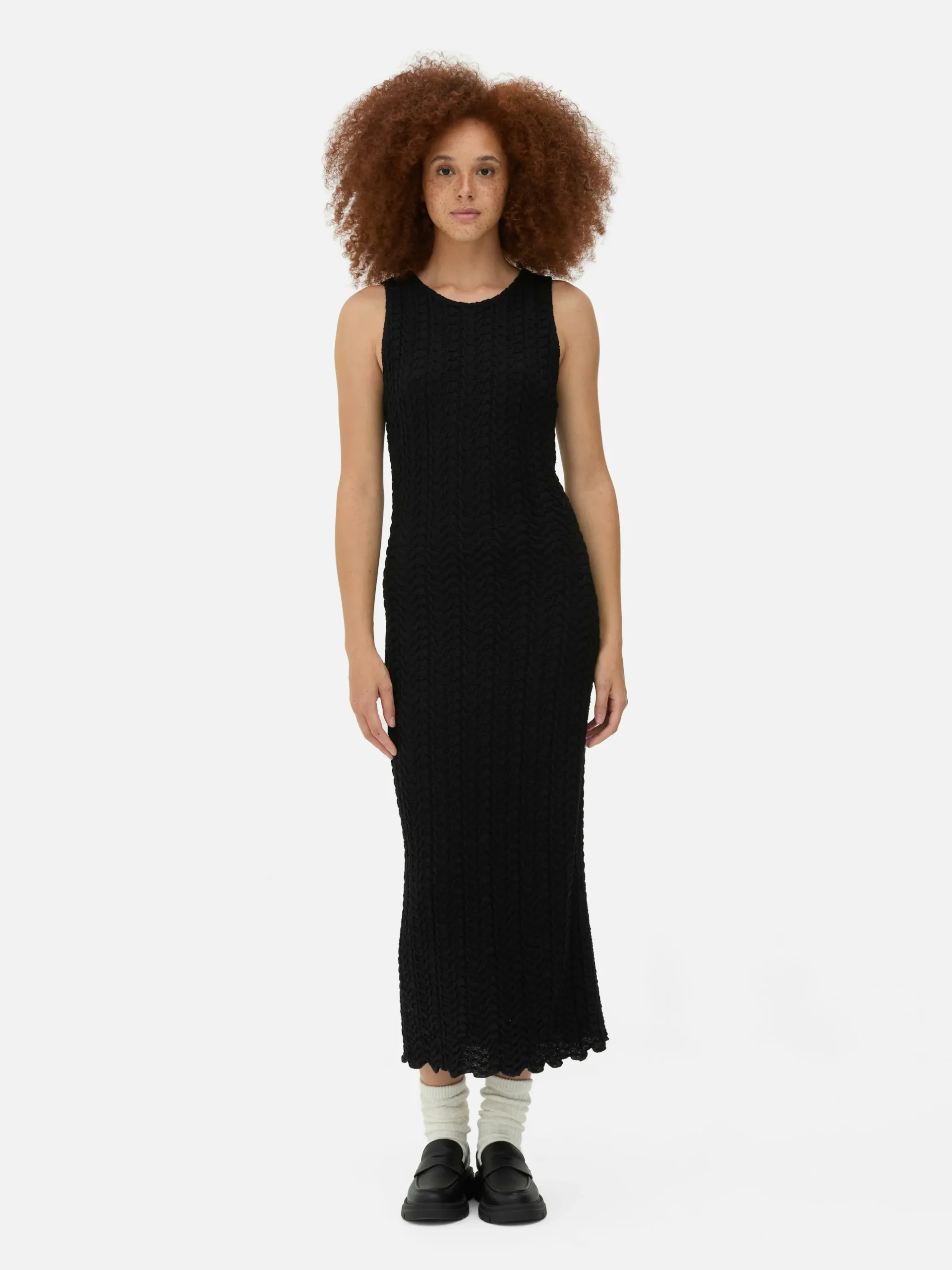 Robe Mi-longue Texturée à Dos Nageur