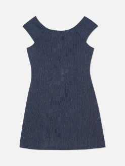 Robe Texturée à Nœud