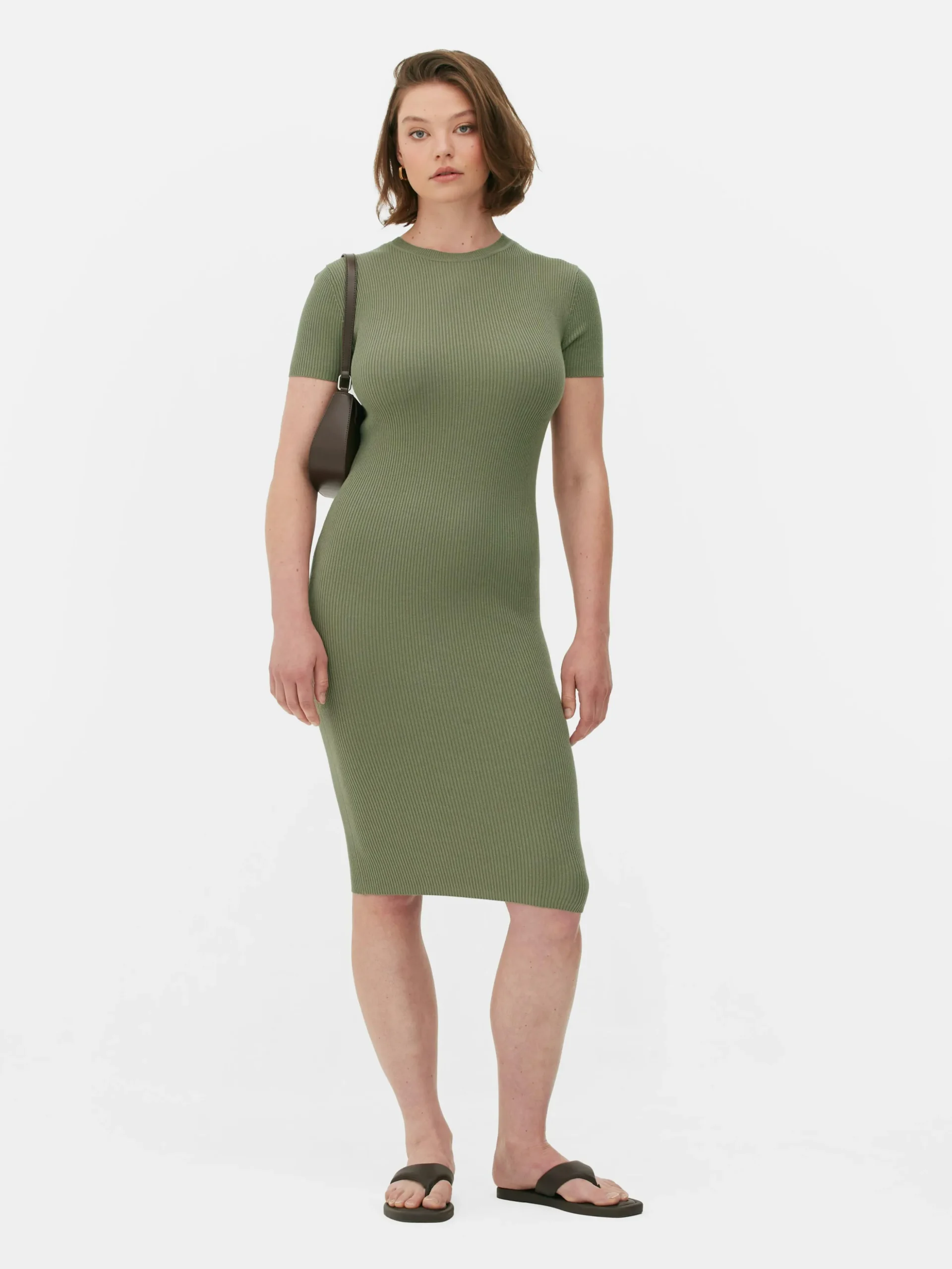 Robe-pull Mi-longue à Manches Courtes