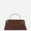 Sac à Bandoulière En Imitation Croco Avec Poignée En Métal