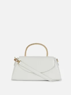 Sac à Bandoulière En Imitation Croco Avec Poignée En Métal