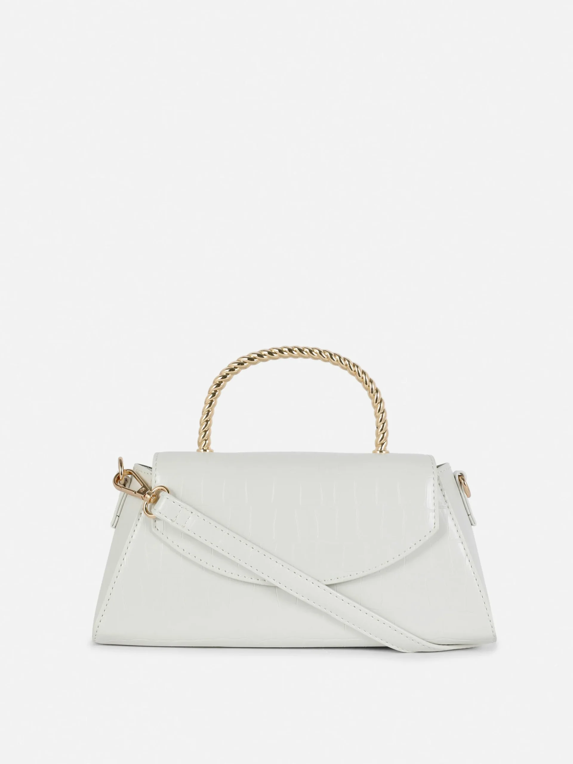 Sac à Bandoulière En Imitation Croco Avec Poignée En Métal