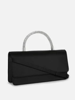 Sac à Bandoulière En Satin Avec Anse à Strass