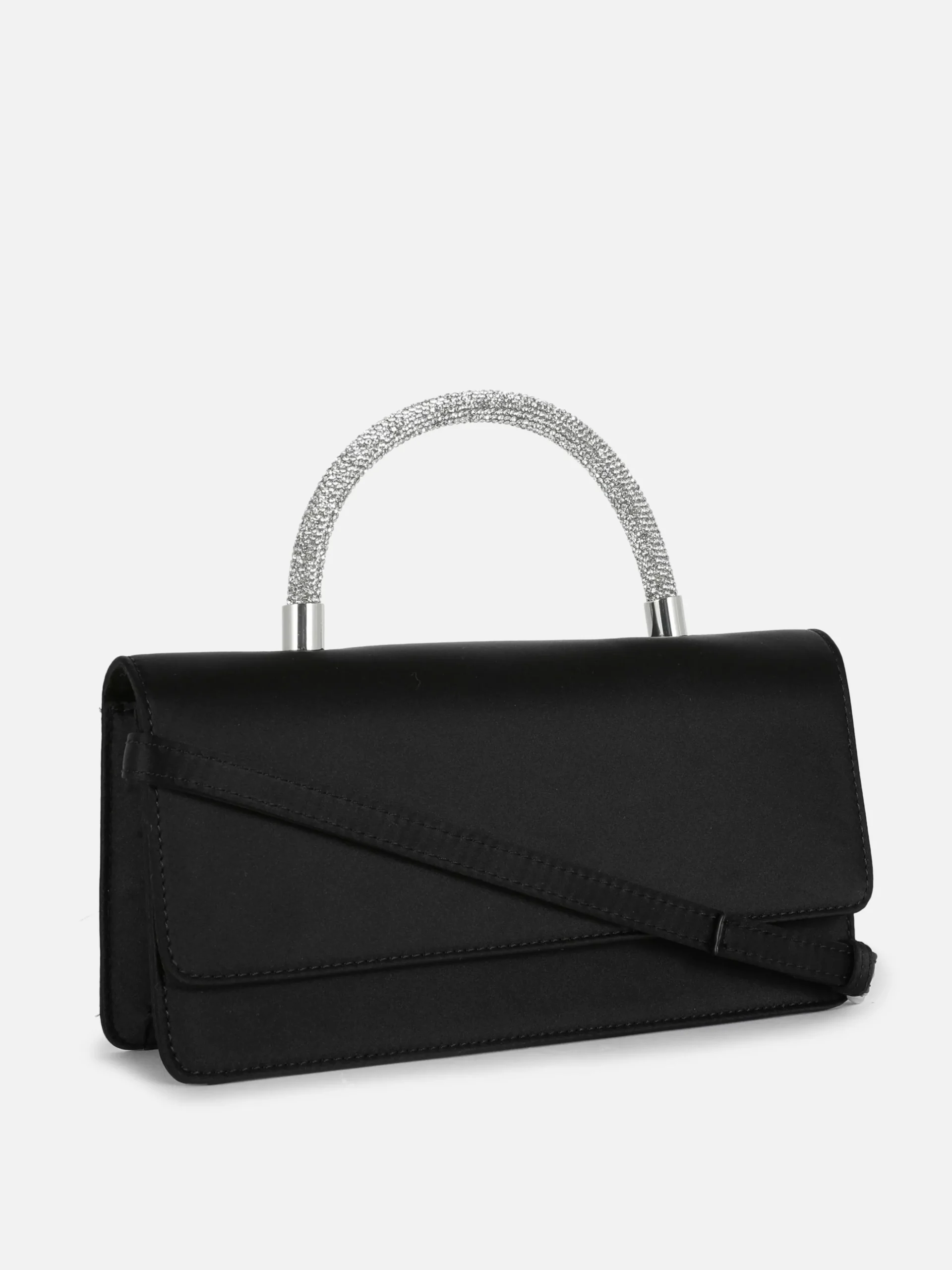 Sac à Bandoulière En Satin Avec Anse à Strass