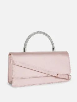 Sac à Bandoulière En Satin Avec Anse à Strass