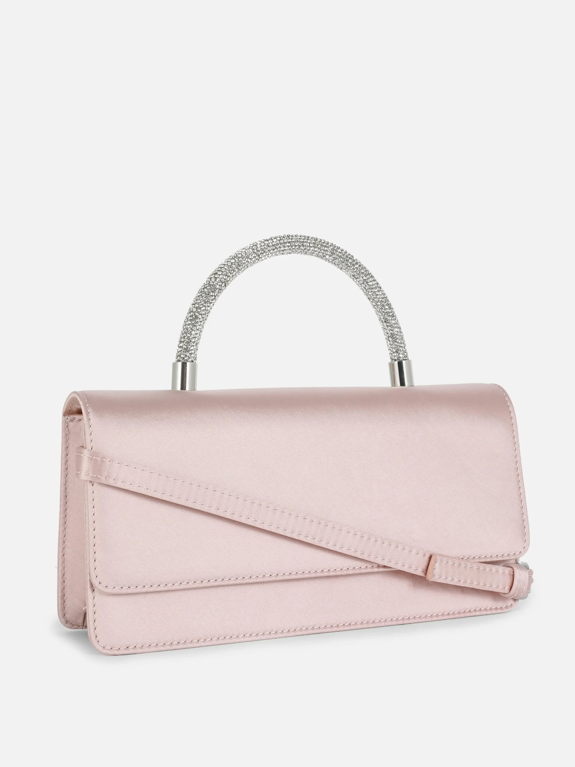 Sac à Bandoulière En Satin Avec Anse à Strass