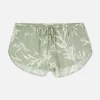 Short De Pyjama En Satin à Motif Feuilles