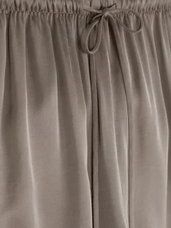 Short De Pyjama En Satin à Nœud Sur Le Devant