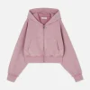 Sweat Côtelé Zippé à Capuche