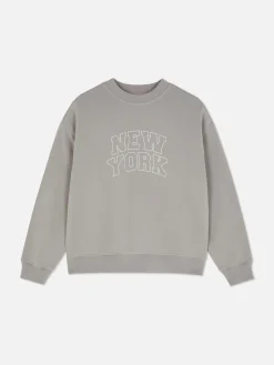 Sweat-shirt à Col Ras-du-cou Avec Message
