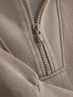 Sweat-shirt Délavé à L'acide à Col Cheminée