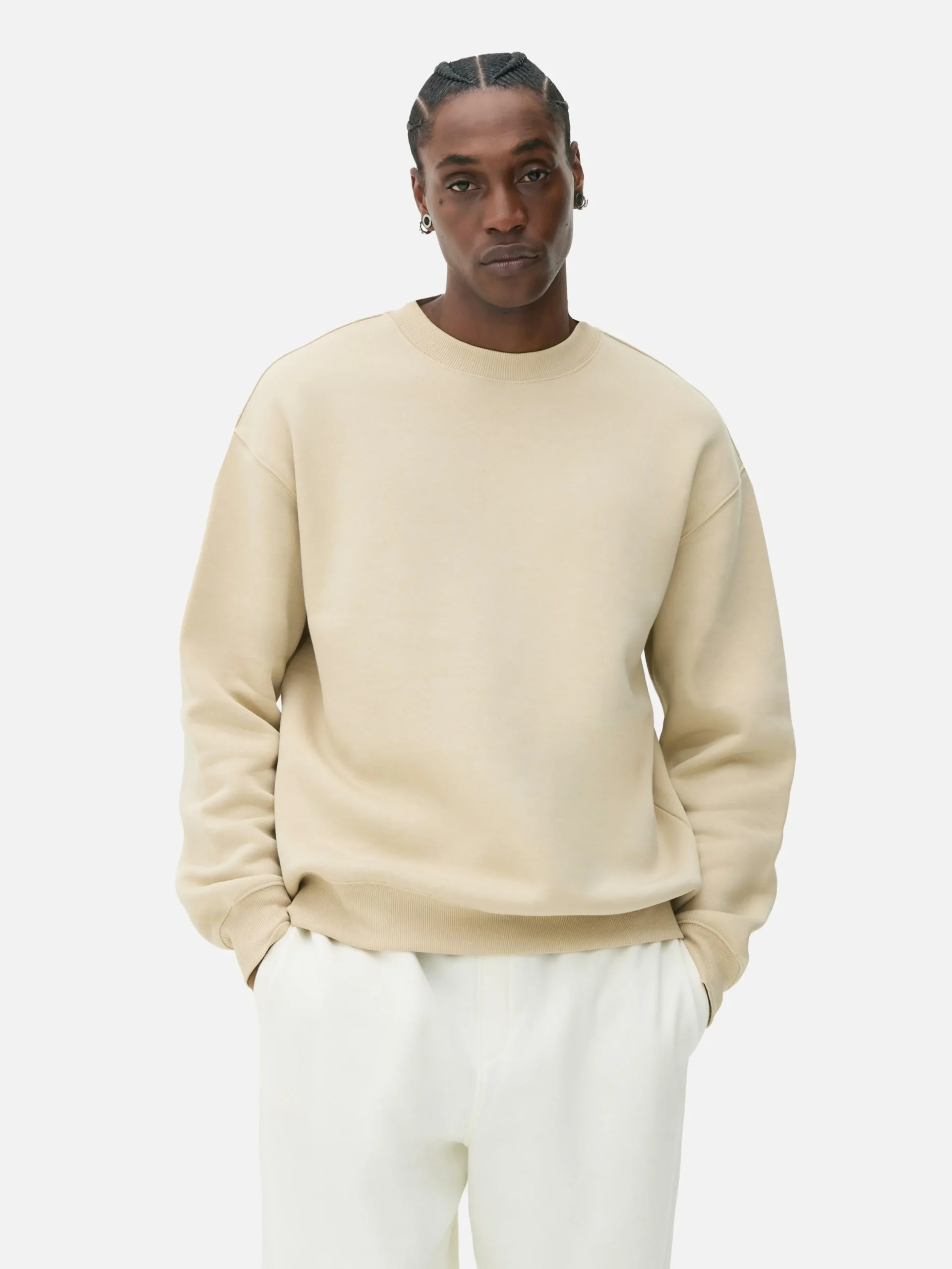 Sweat-shirt Oversize à Col Ras-du-cou