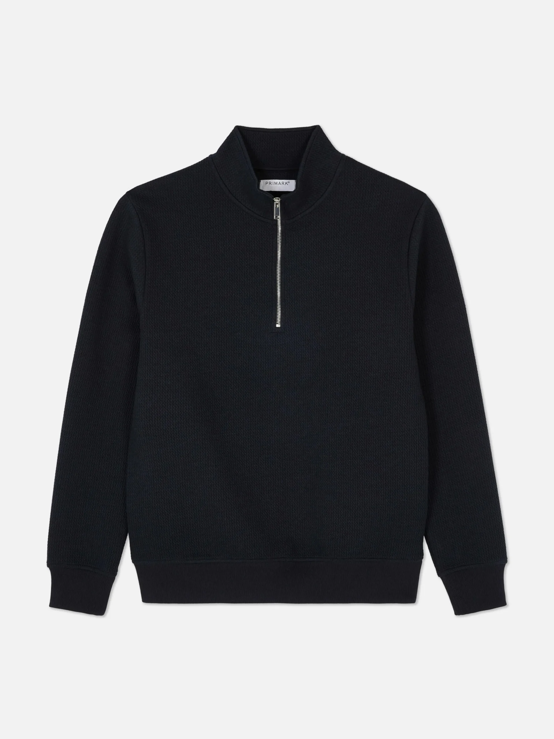 Sweat-shirt Texturé à Col Zippé Et Motif Géométrique