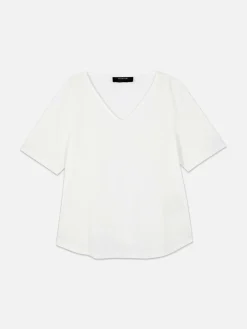 T-shirt à Col En V Et Manches Courtes