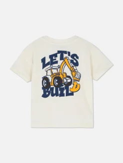 T-shirt à Manches Courtes Et Motif Pelleteuse