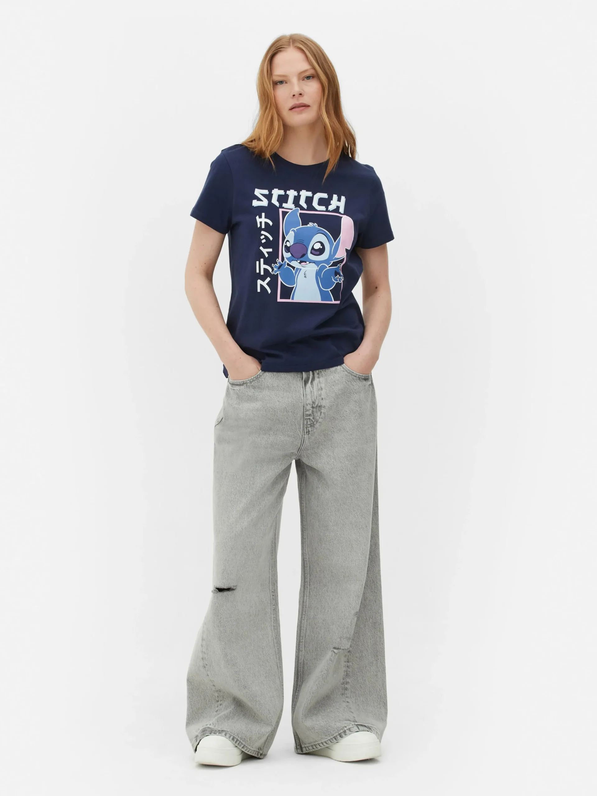 T-shirt à Motif Style Manga Disney Lilo & Stitch