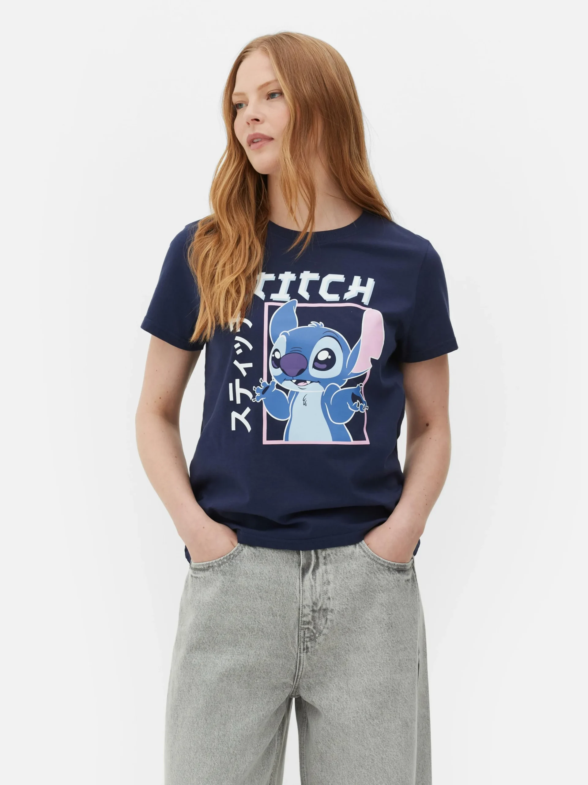 T-shirt à Motif Style Manga Disney Lilo & Stitch