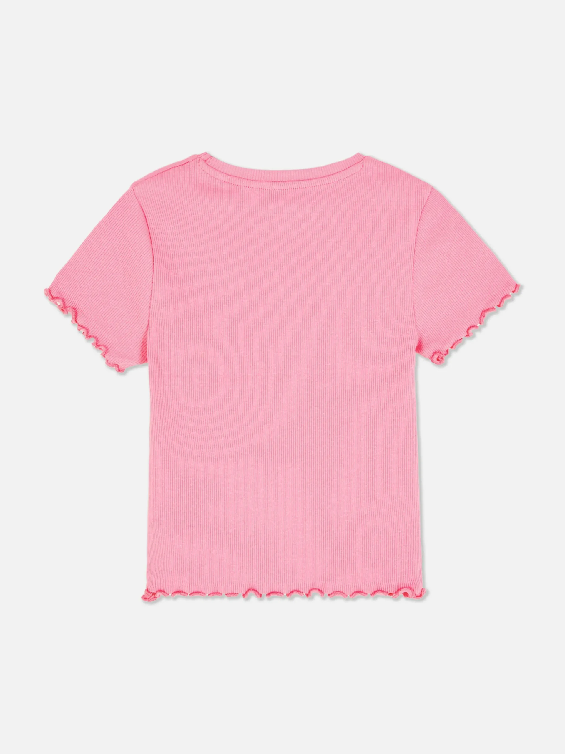 T-shirt Côtelé à Finition Festonnée à Coordonner