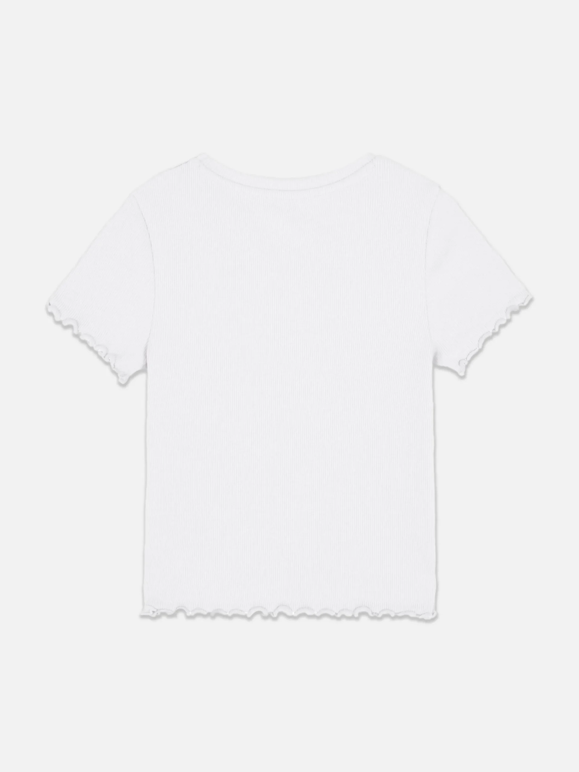 T-shirt Côtelé à Finition Festonnée à Coordonner