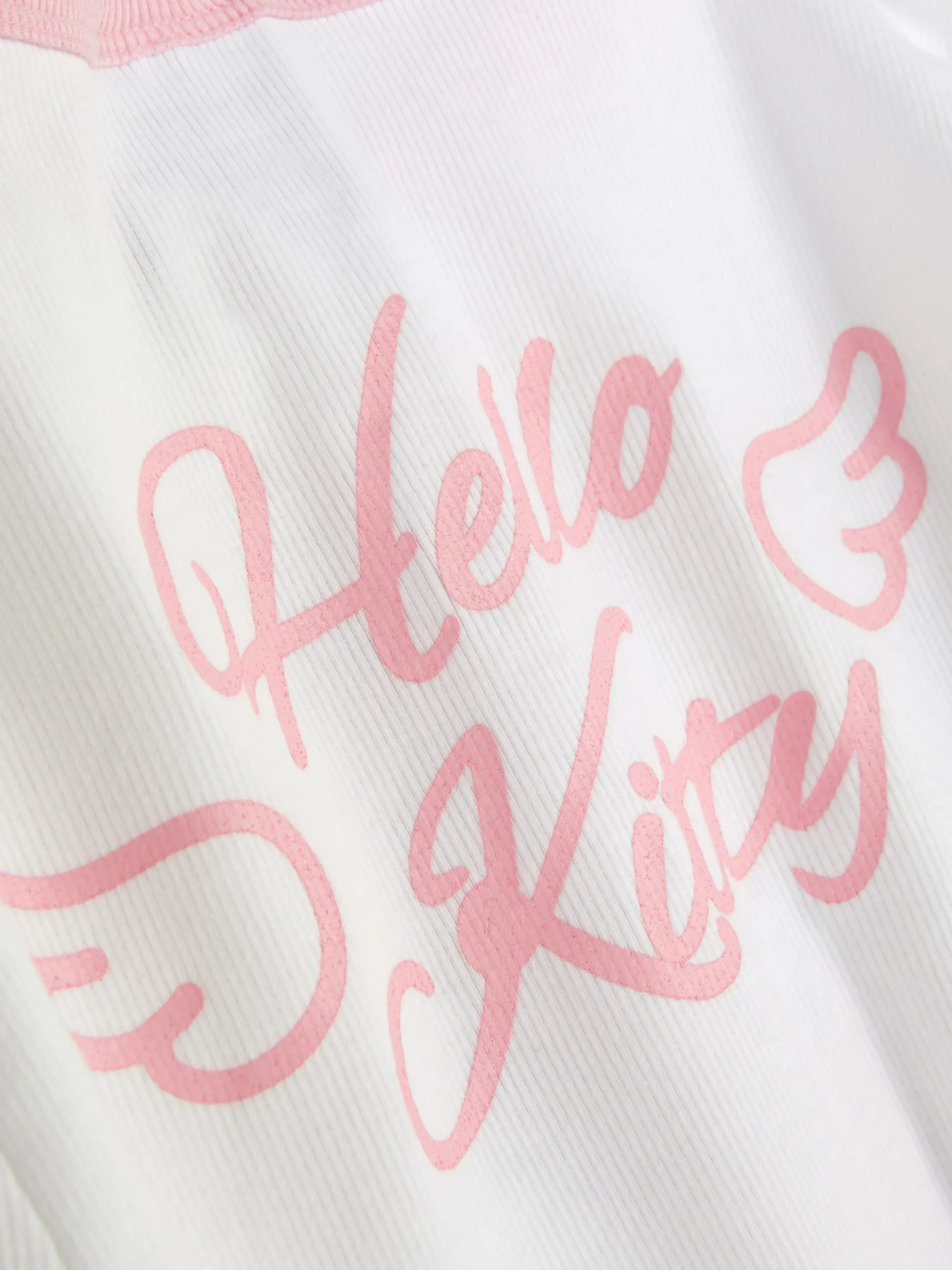 T-shirt De Pyjama Côtelé Hello Kitty