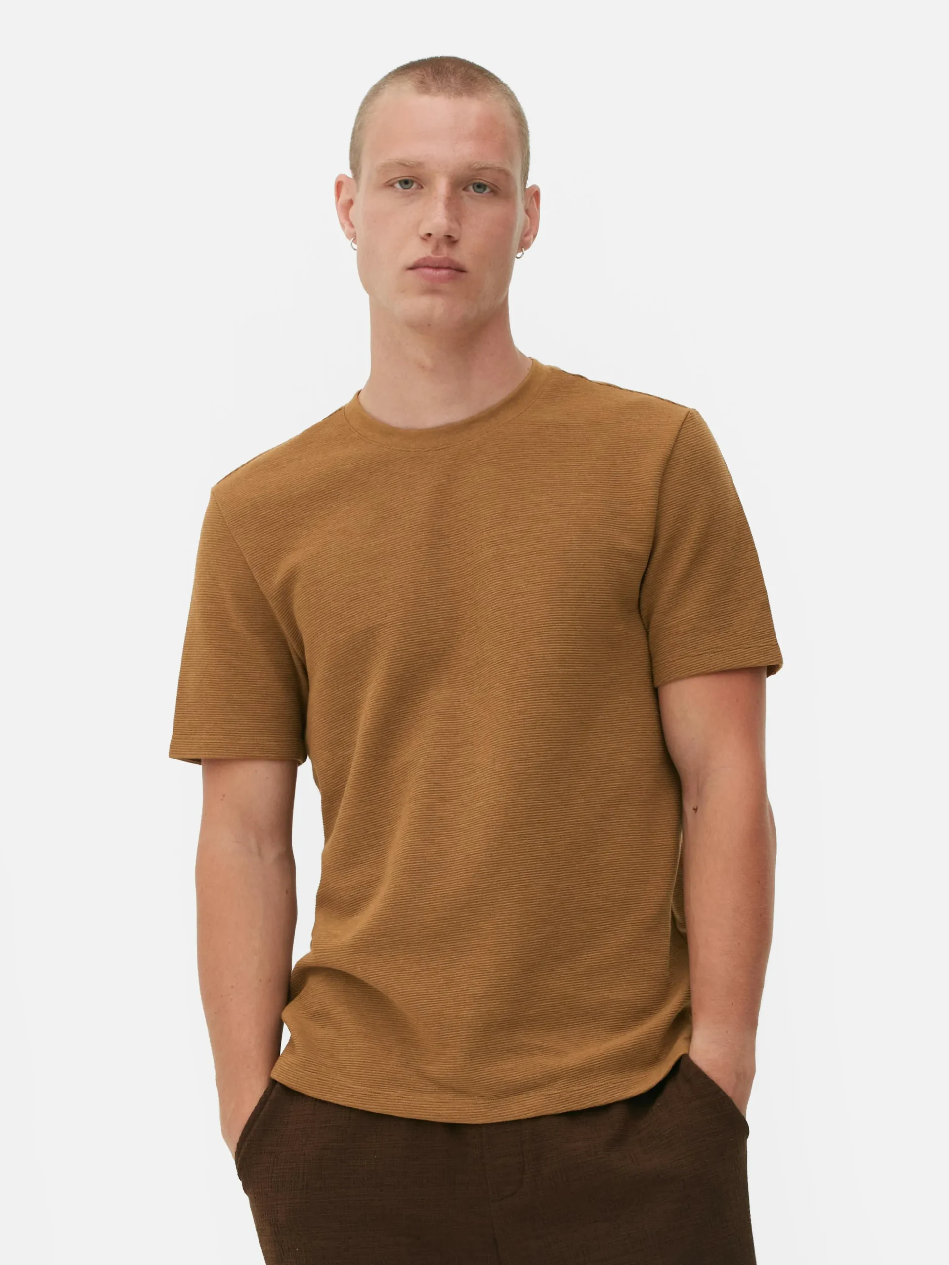 T-shirt En Maille Ottoman Côtelée