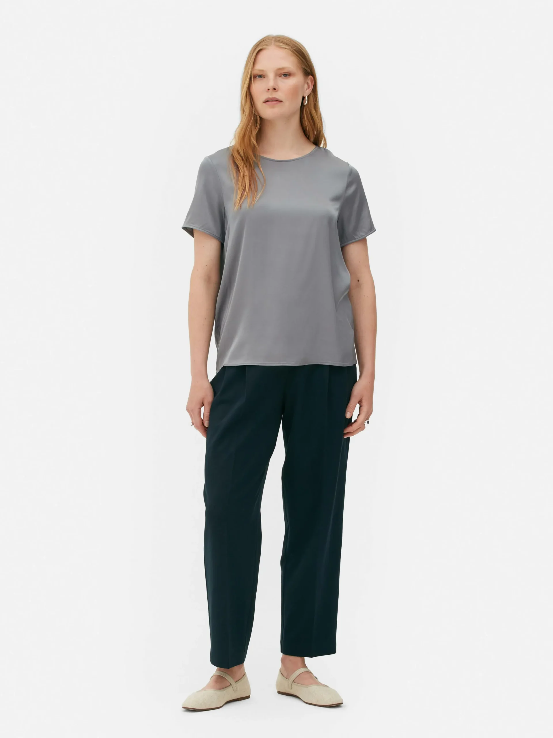 T-shirt En Satin à Manches Courtes The Edit