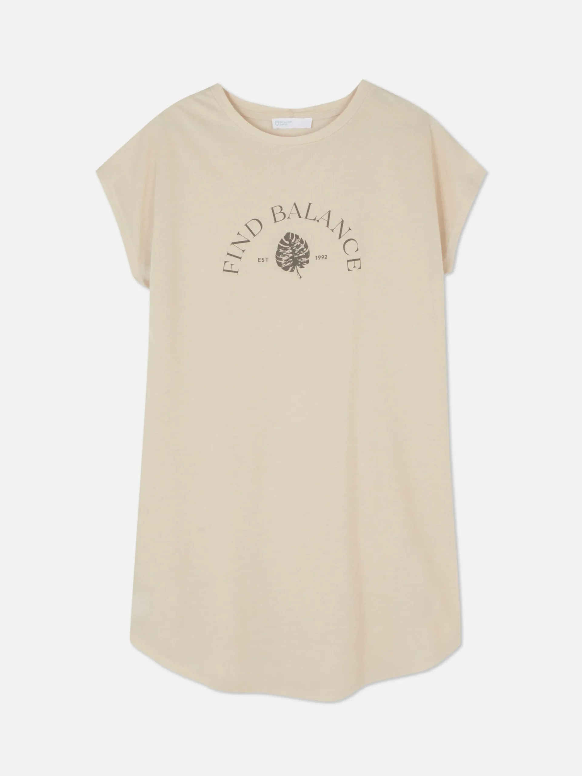 T-shirt Long Imprimé à Manches Courtes