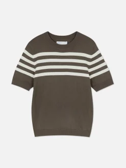 T-shirt Tricoté à Manches Courtes