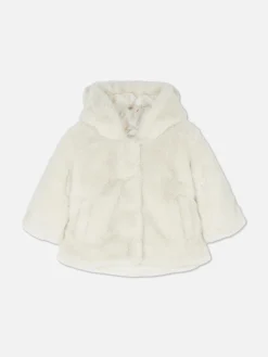Veste à Capuche En Fausse Fourrure