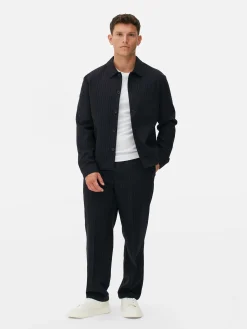 Veste Boutonnée à Rayures Fines Kem