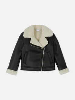 Veste De Motard Effet Mouton Retourné