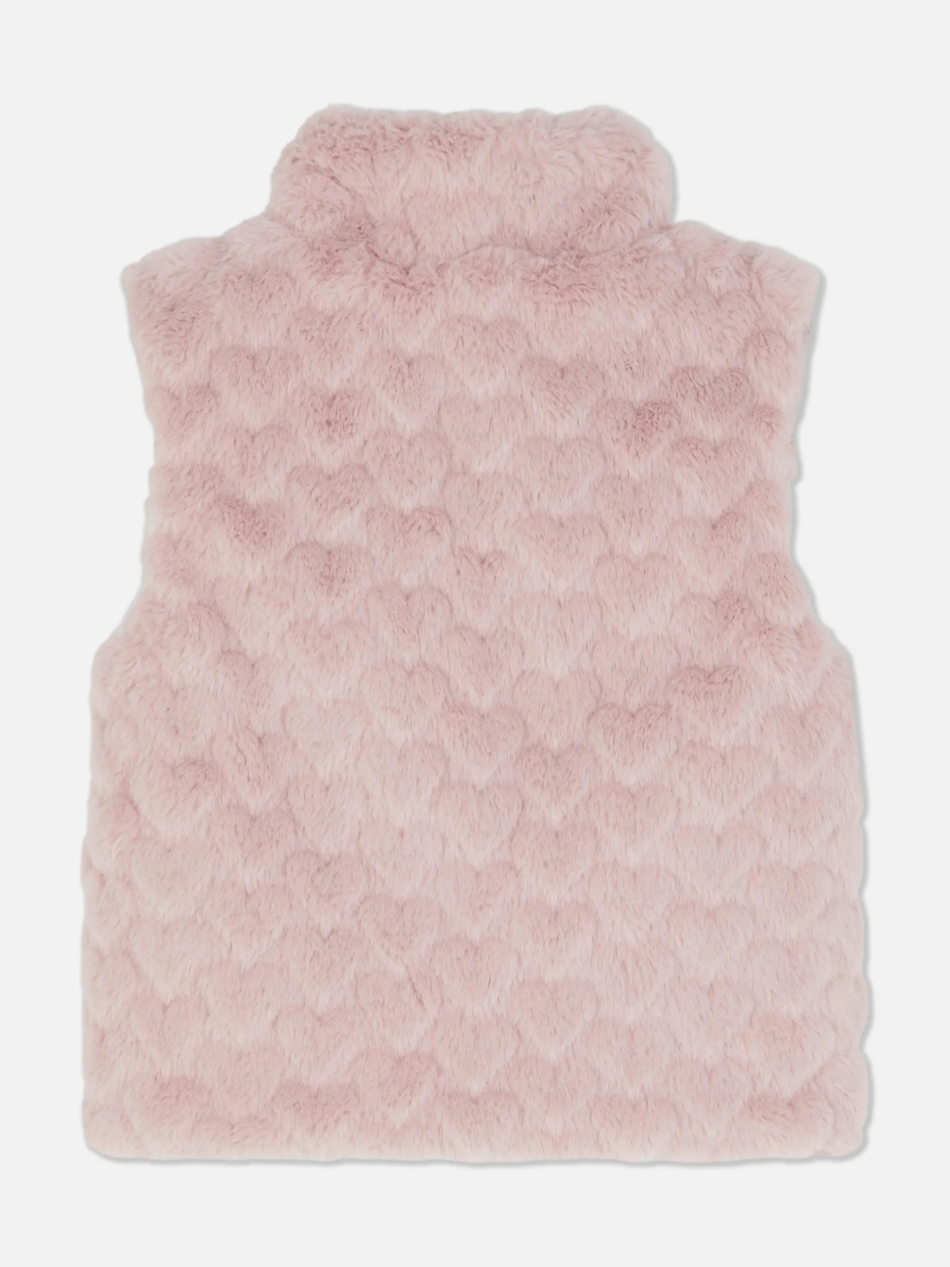 Veste Sans Manche En Fausse Fourrure Texturée à Cœurs