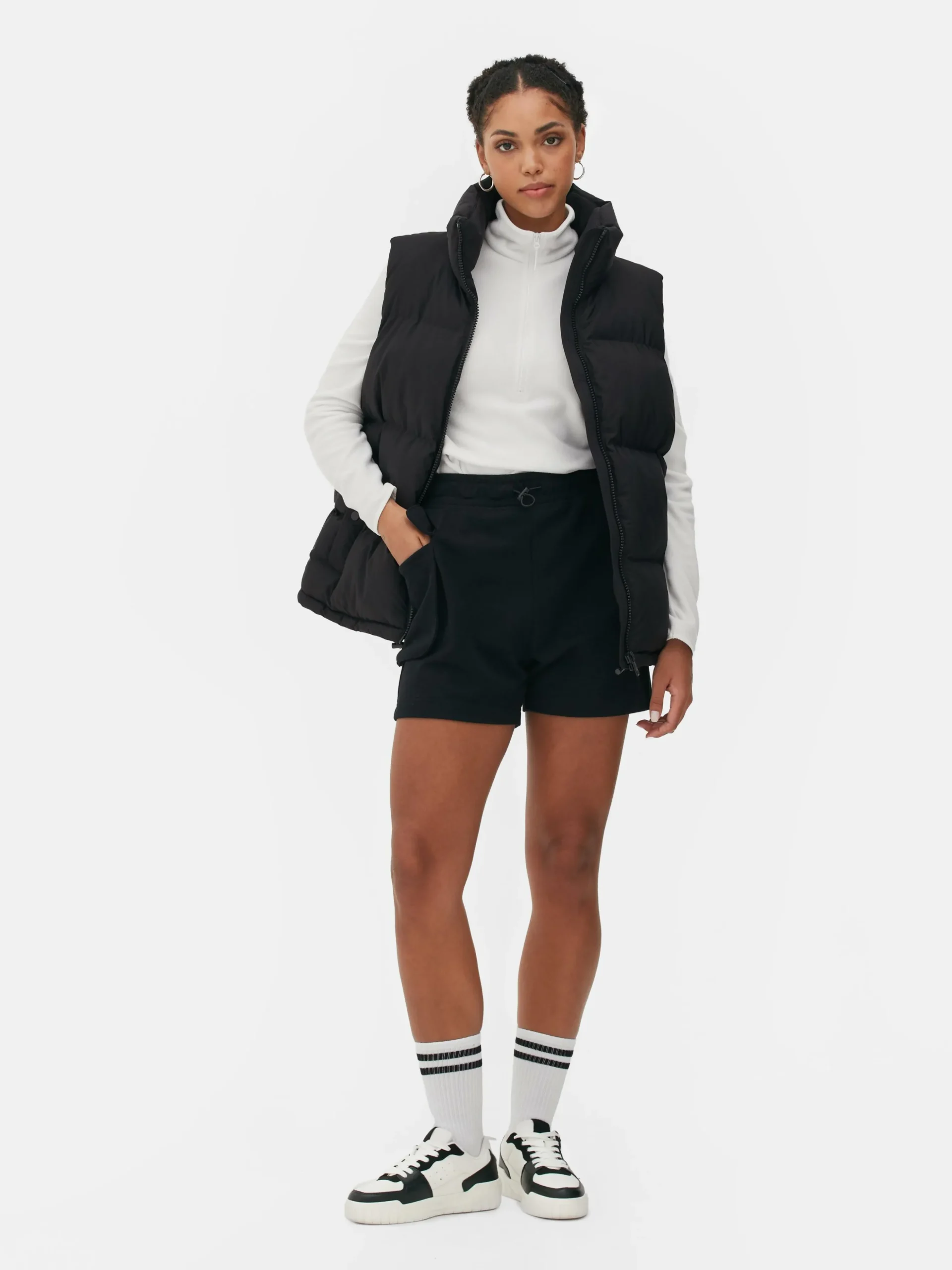 Veste Sans Manche Matelassée à Col Cheminée